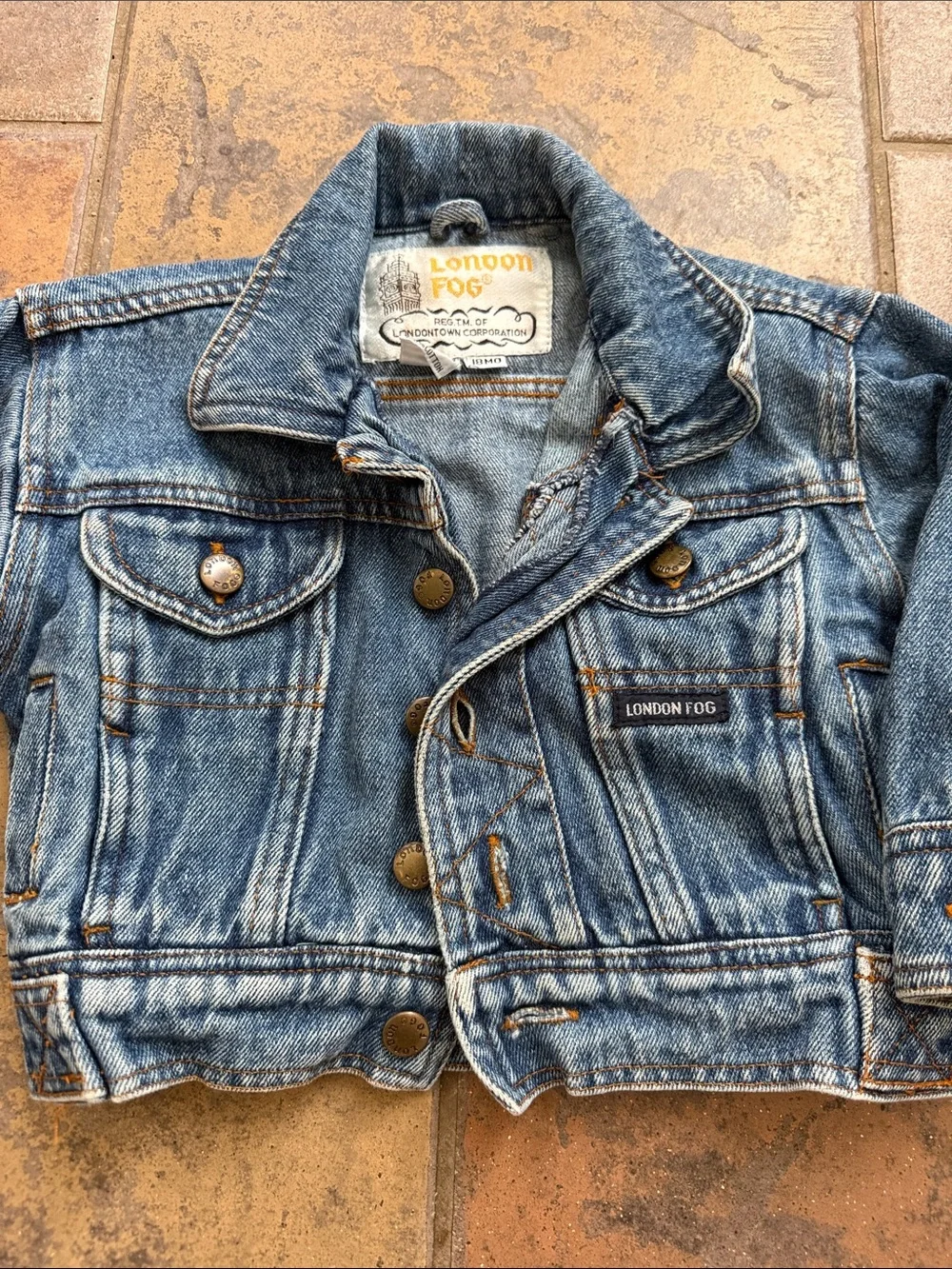 London Fog Kids Denim Trucker Jacket in Faded Blue